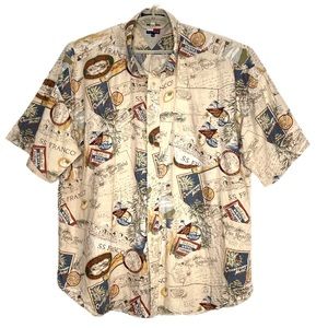 Tommy Hilfiger Linen Blend Hawaiian Shirt XL